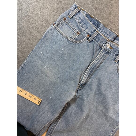 Vintage 90s Levis 550 Relaxed Straight Jeans Mens 33x30.5 Blue Red Tab Grunge - Picture 6 of 9
